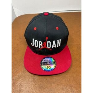 Jordan Retro Snapback Hat Black Red Air Jumpman Logo Authentic KV Sports
